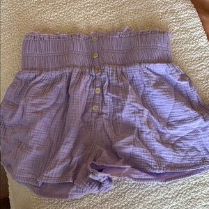 Purple Smocked Waist Shorts